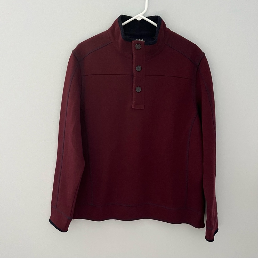 Carbon 2 Cobalt Sweater Mens Medium Red Mock Neck Knit Pullover Outdoor Casual